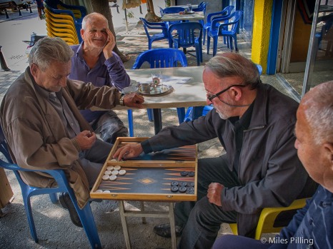 A game of Backgammon near the border with North Cyprus